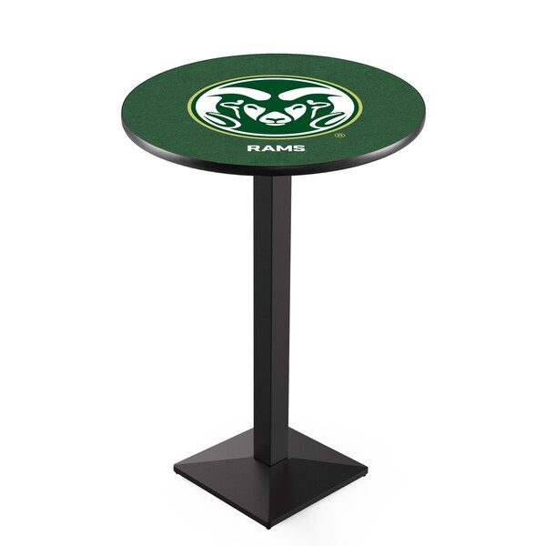 36" Blk Wrinkle Colorado State Pub Table